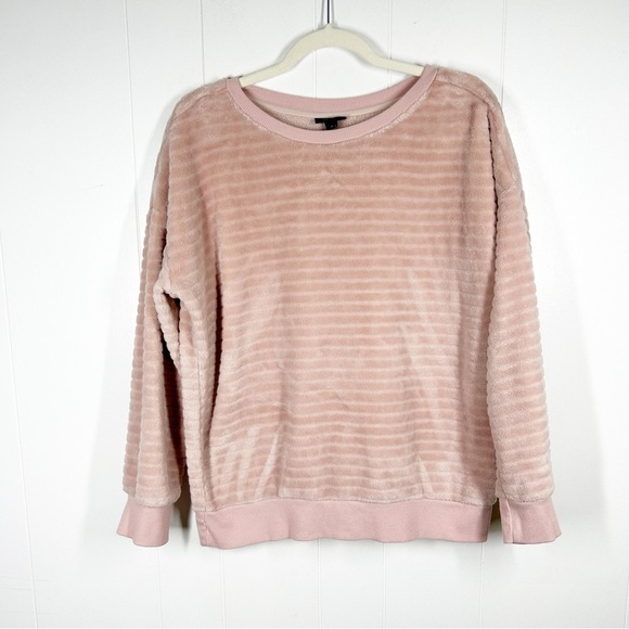 a.n.a Tops - a.n.a. Pink Ribbed Fleece Sweatshirt Medium